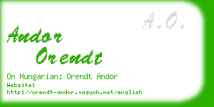andor orendt business card